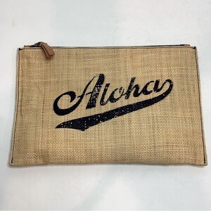 J. Crew Tan and Black Clutch